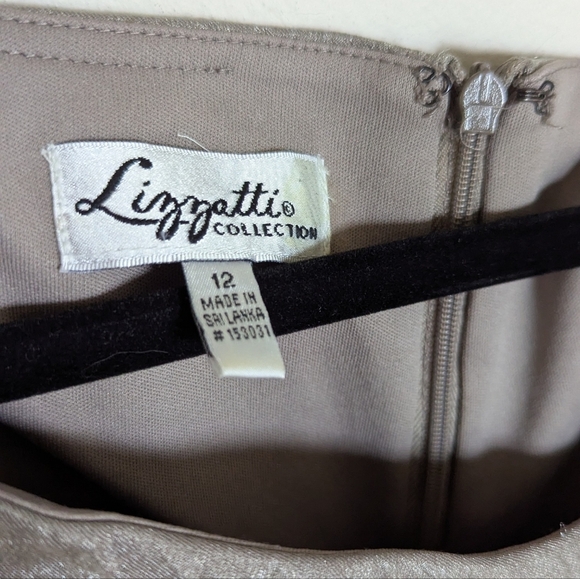 Lizzati Collection Champaign Tiered Dress Mother of the Bride Cap Sleeve Size 12 - Picture 3 of 6